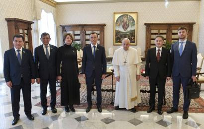 The Speaker of the Senate  met with the Pope and took part in an interfaith conference